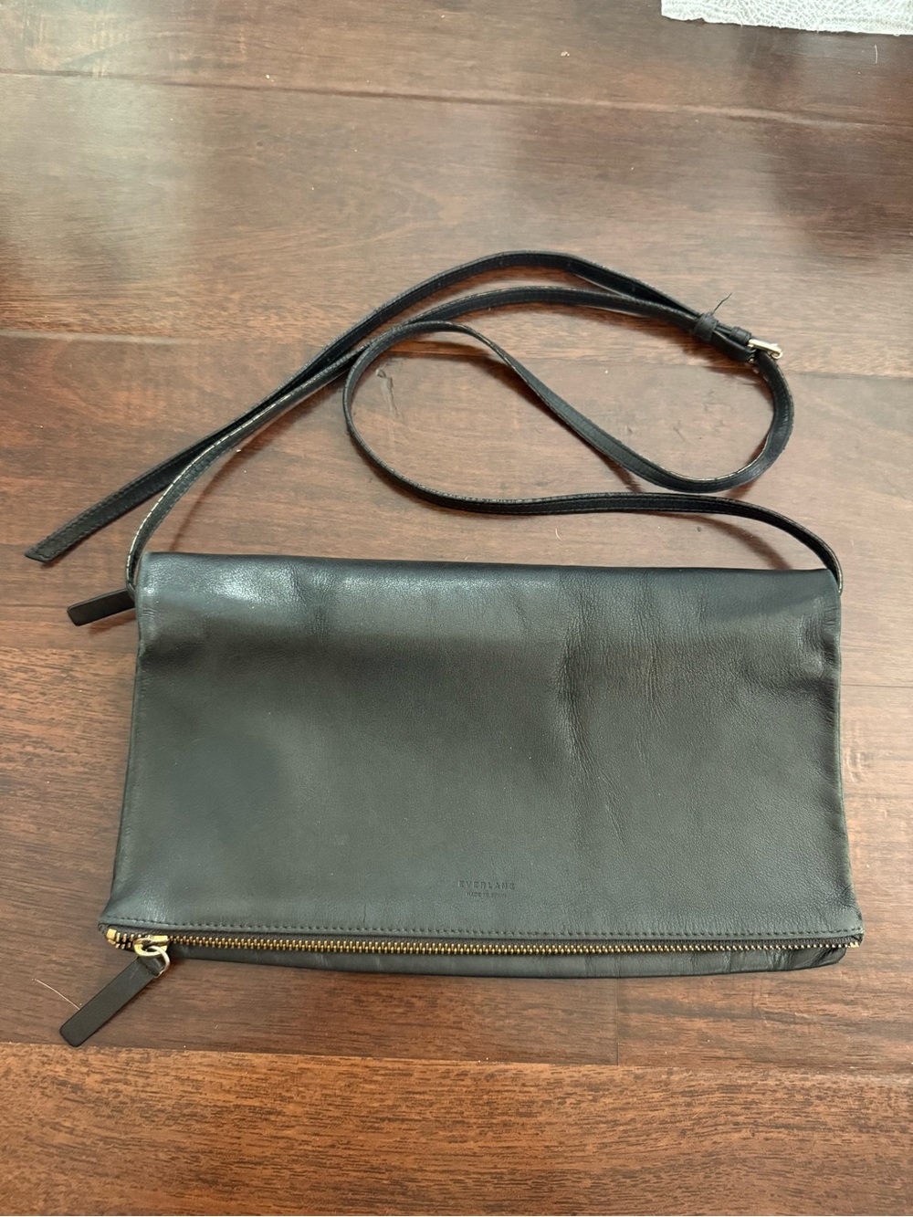 Everlane Black Leather Messenger Crossbody